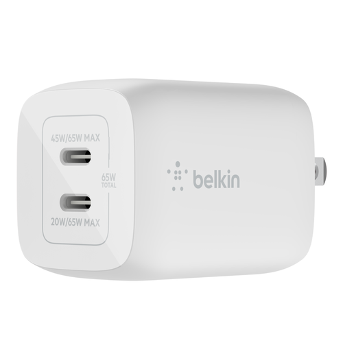65W DUAL USB-C GAN WALL CHARGER WITH PPS